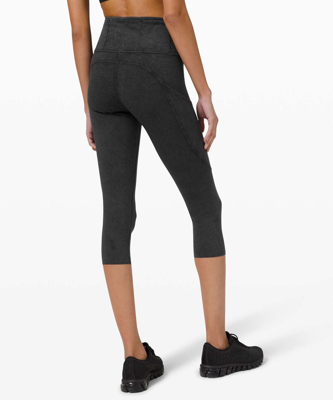 Lululemon Size 6 Fast Free Crop HR Reflective Black BLK Pant NWT Run Stuff  Tight