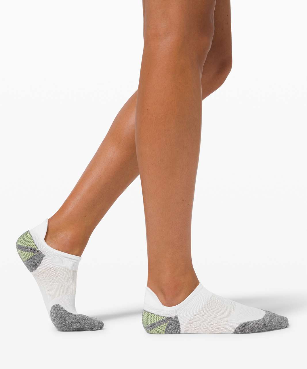 Lululemon Power Stride Tab Sock *Colourblock - White / Neo Mint