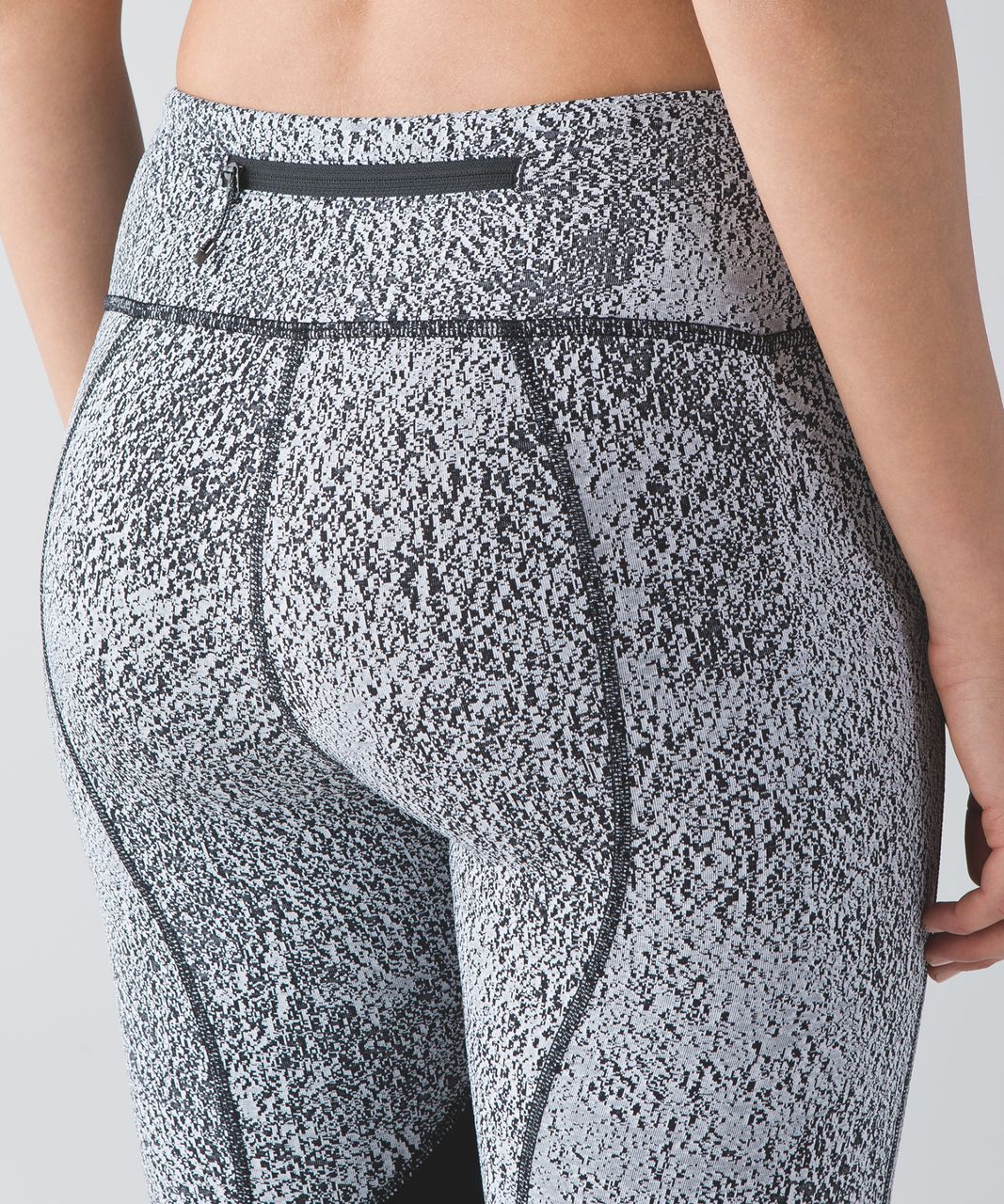 Lululemon Pace Rival Crop - Power Luxtreme Spray Jacquard White Black / Black