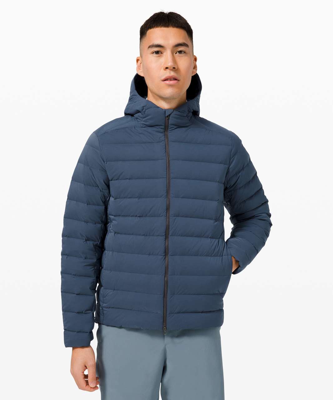 Lululemon Navigation Stretch Down Hoodie - Iron Blue