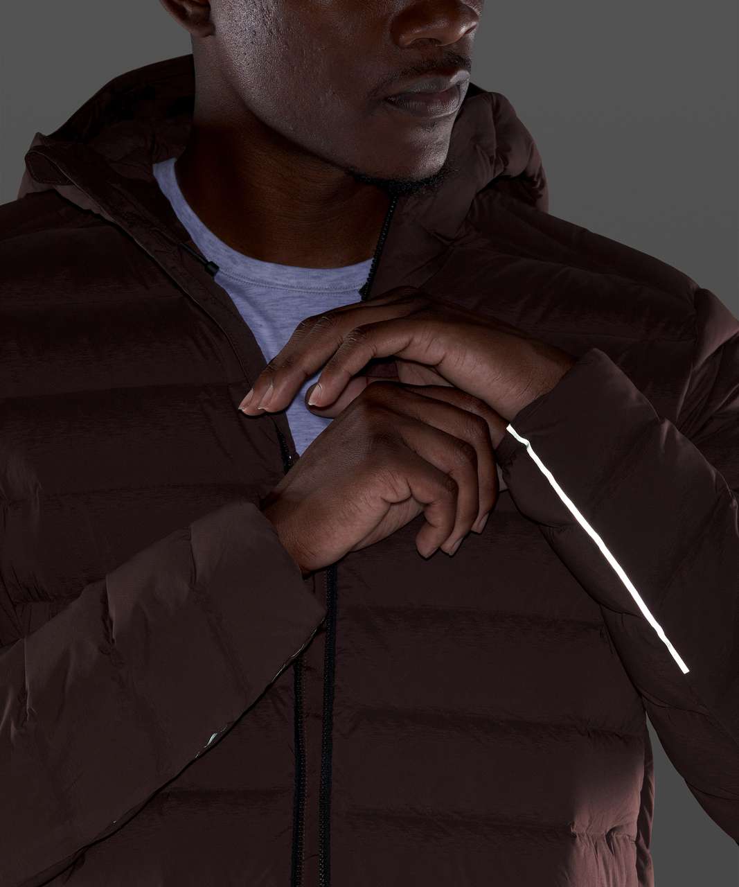 Lululemon Navigation Stretch Down Hoodie - Brown Earth