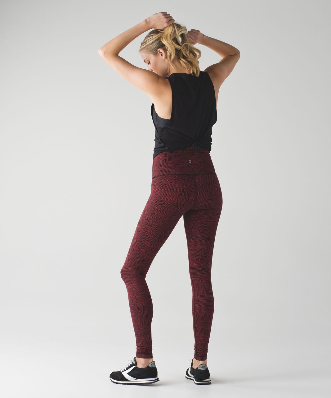 Lululemon Wunder Under Pant (Hi-Rise) - Maze True Red Black