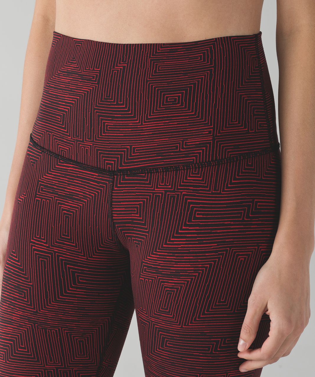 Lululemon Wunder Under Pant (Hi-Rise) - Maze True Red Black