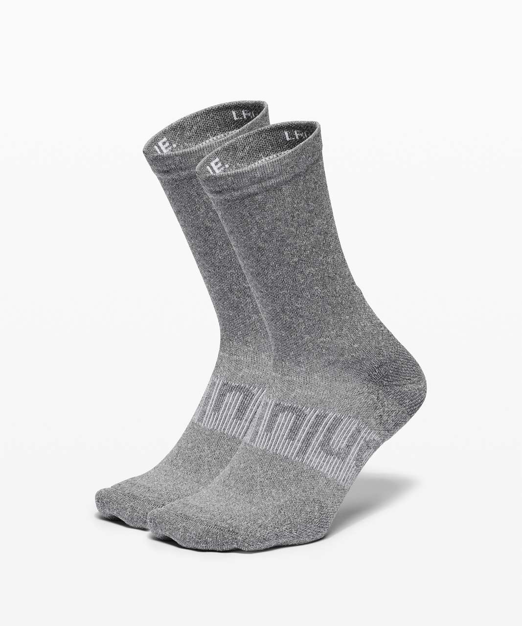 Lululemon Power Stride Crew Sock *2 Pack - Heathered Graphite Grey