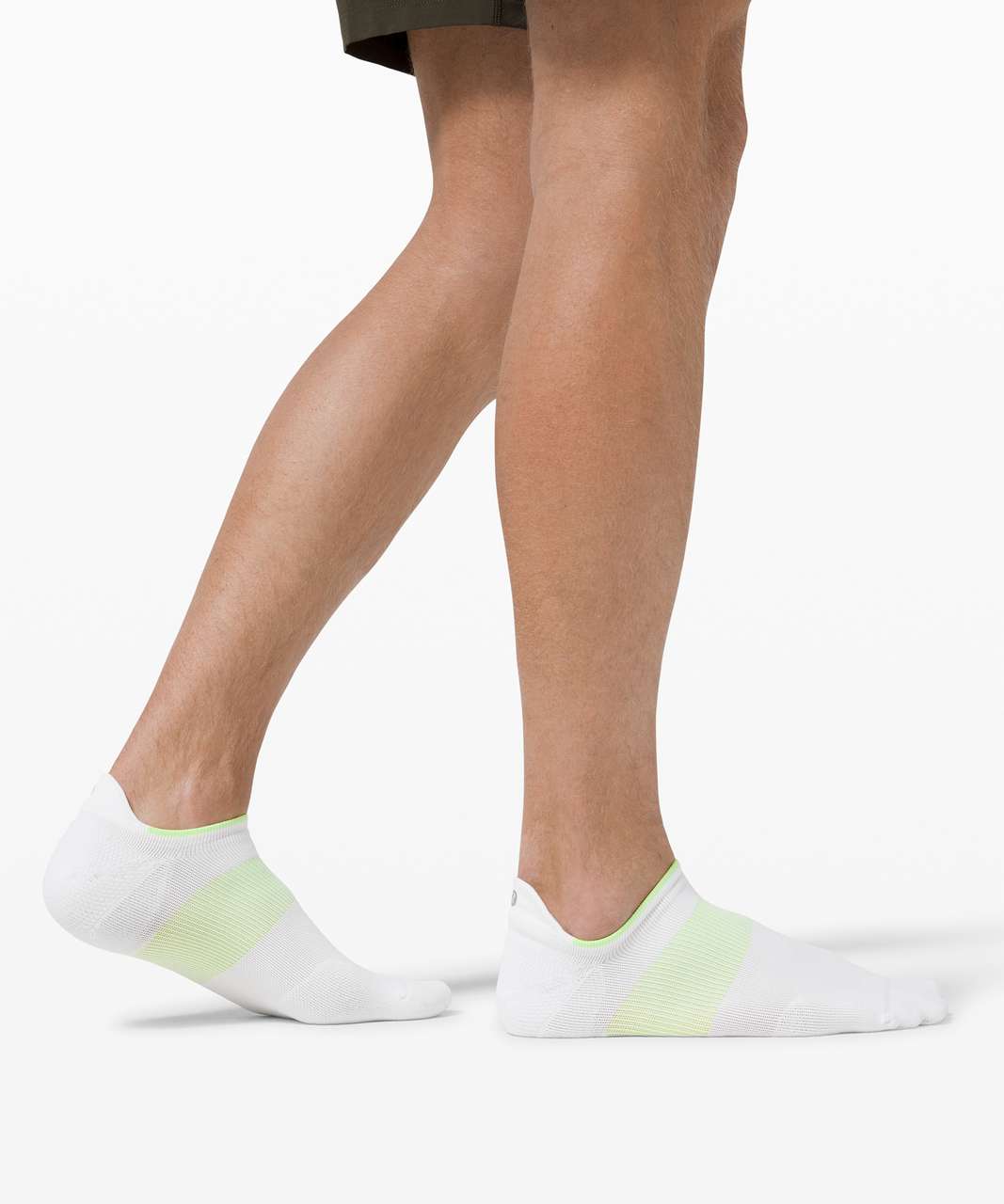 Lululemon Power Stride Tab Sock *Stripe - White / Neo Mint