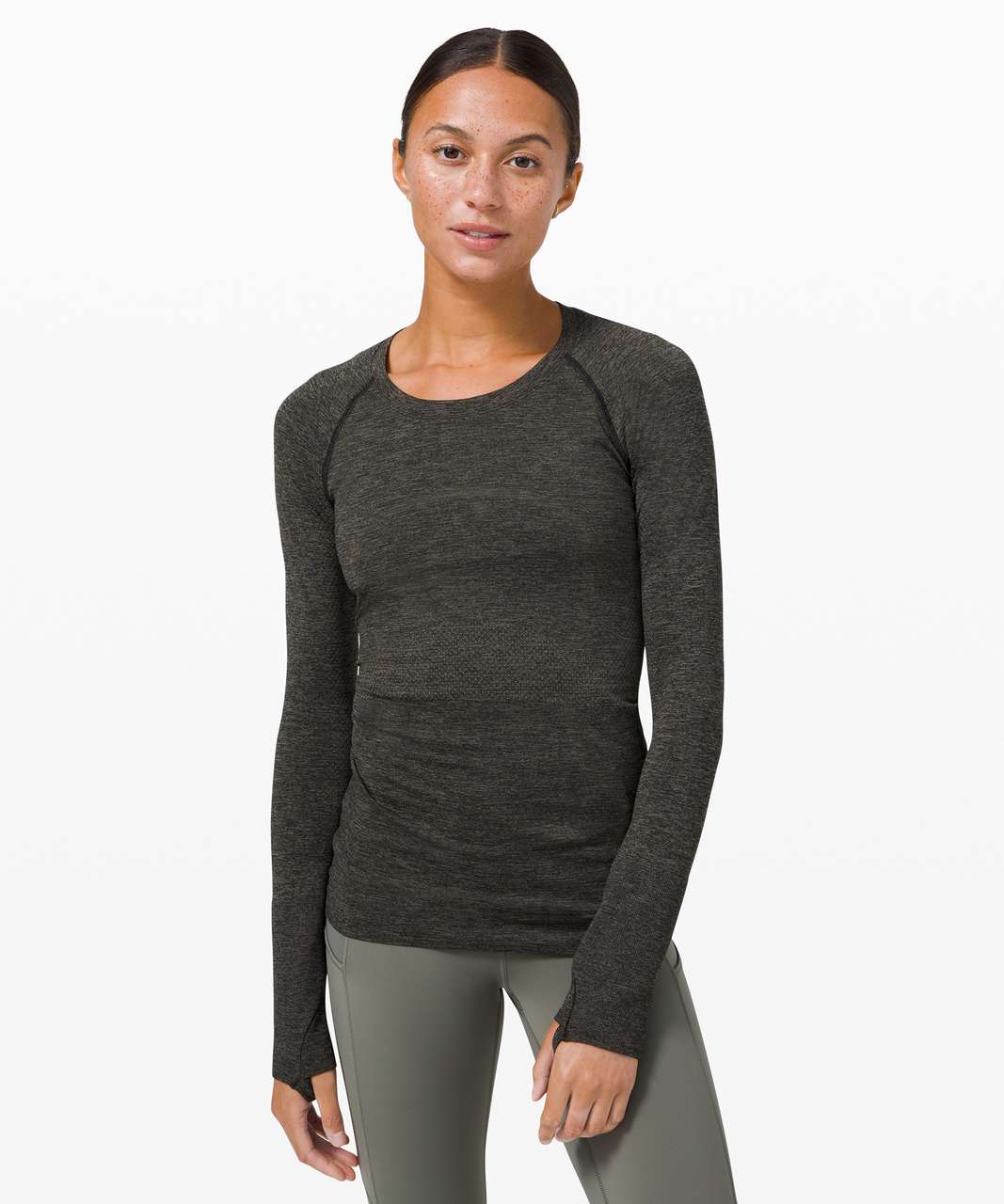 Lululemon Swiftly Tech Long Sleeve 2.0 - Army Green / Black - lulu