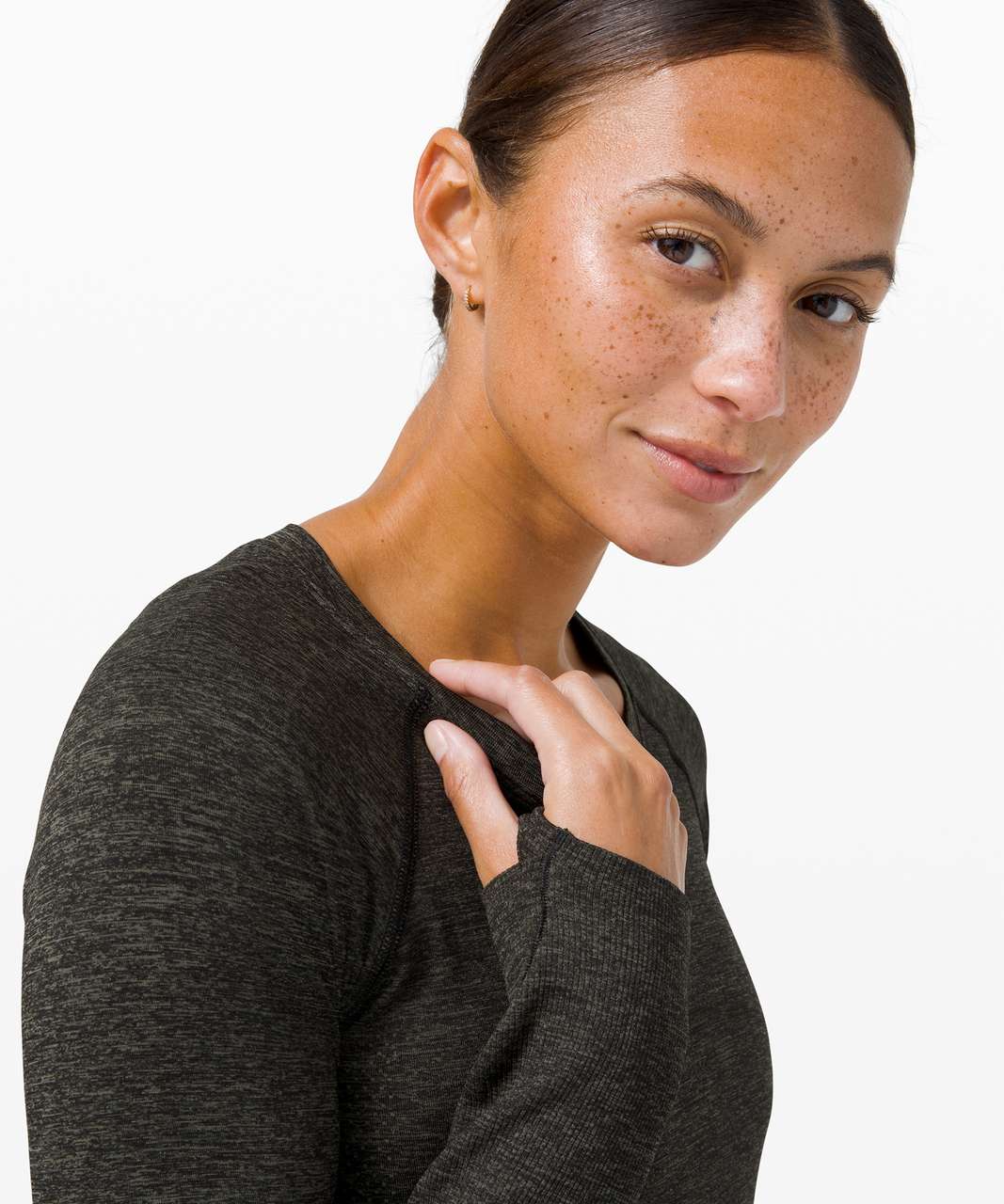 Lululemon Swiftly Tech Long Sleeve 2.0 - Army Green / Black - lulu fanatics