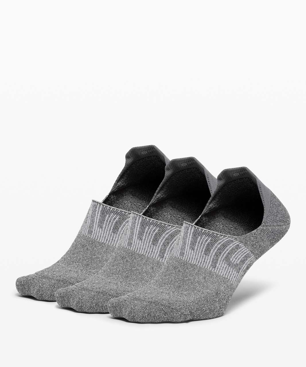 Lululemon Power Stride No-Show Sock with Active Grip *Anti-Stink 3 Pack - Heathered Graphite Grey