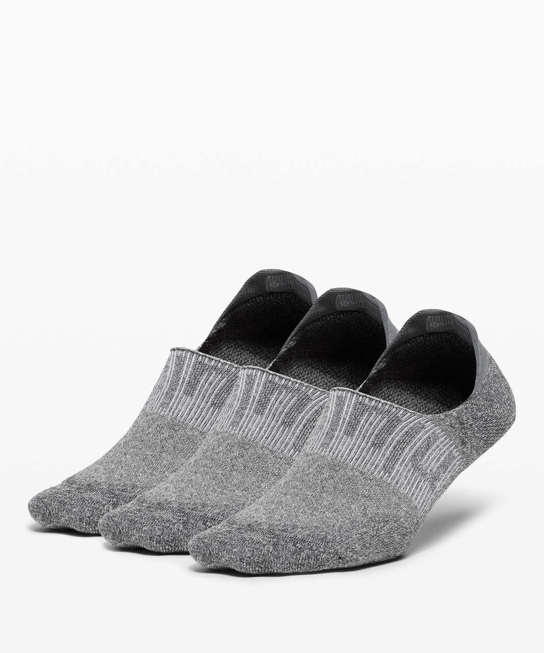 Lululemon Power Stride No-Show Sock with Active Grip *Anti-Stink 3 Pack - Heathered Graphite Grey