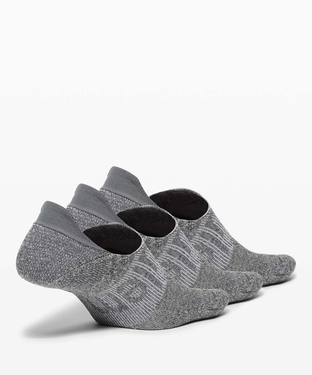 Lululemon Power Stride No-Show Sock with Active Grip *Anti-Stink 3 Pack - Heathered Graphite Grey