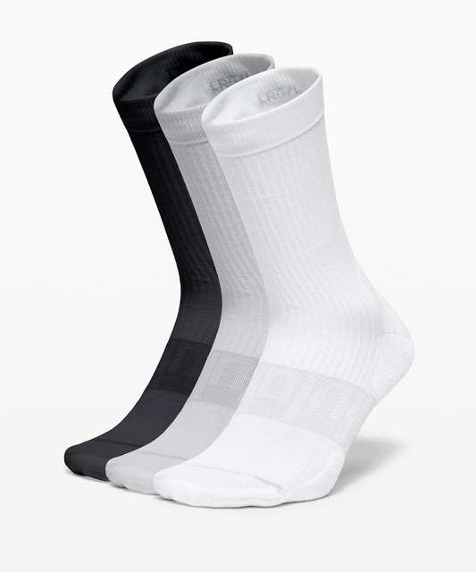 Lululemon Daily Stride Crew Sock *3 Pack - White - lulu fanatics