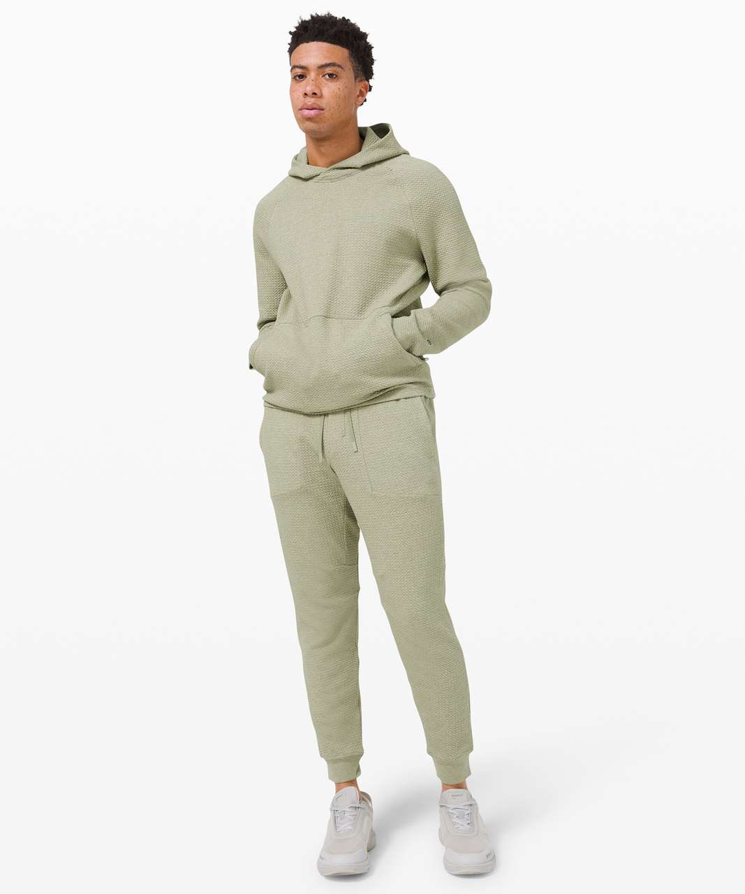 Lululemon At Ease Hoodie - Heathered Light Ivory / White - lulu fanatics