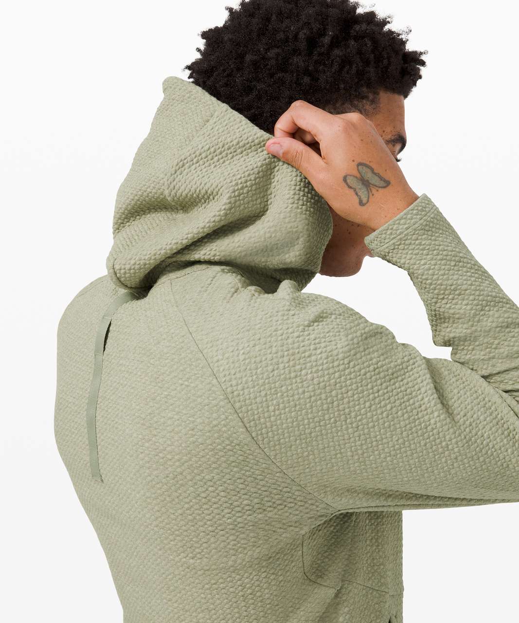 Lululemon At Ease Hoodie - Heathered Rosemary Green / Black