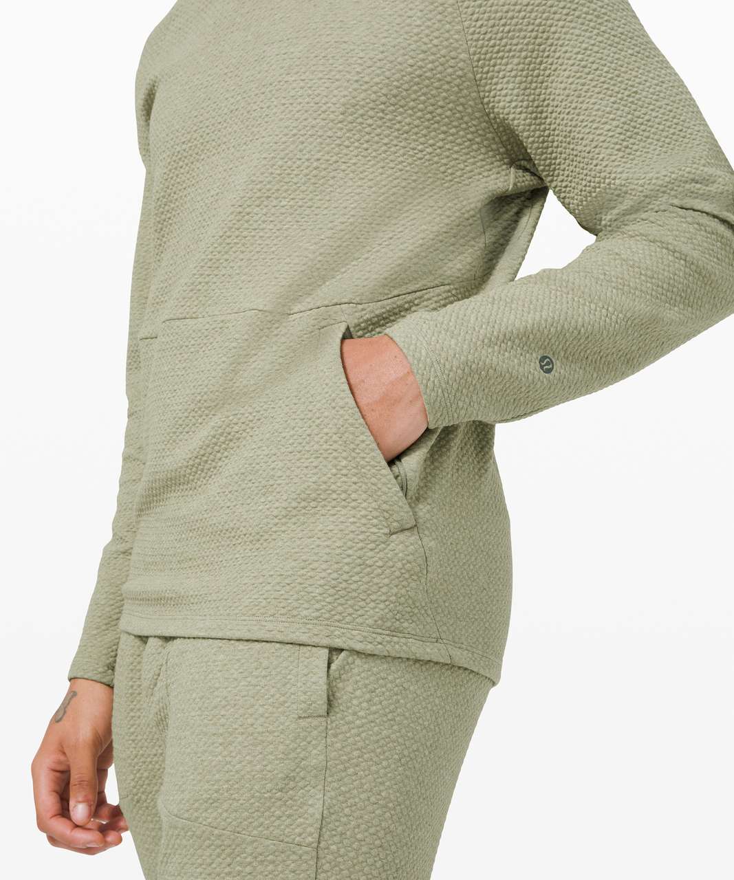 Lululemon At Ease Hoodie - Heathered Rosemary Green / Black