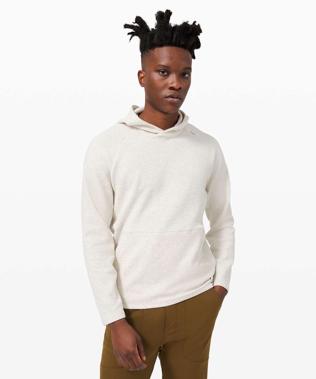 Lululemon At Ease Hoodie - Heathered Light Ivory / White