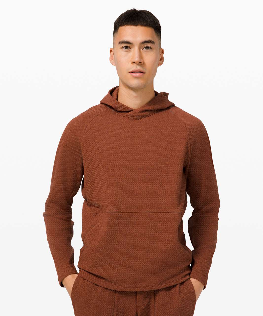 Lululemon At Ease Hoodie - Heathered Dark Terracotta / Black - lulu fanatics