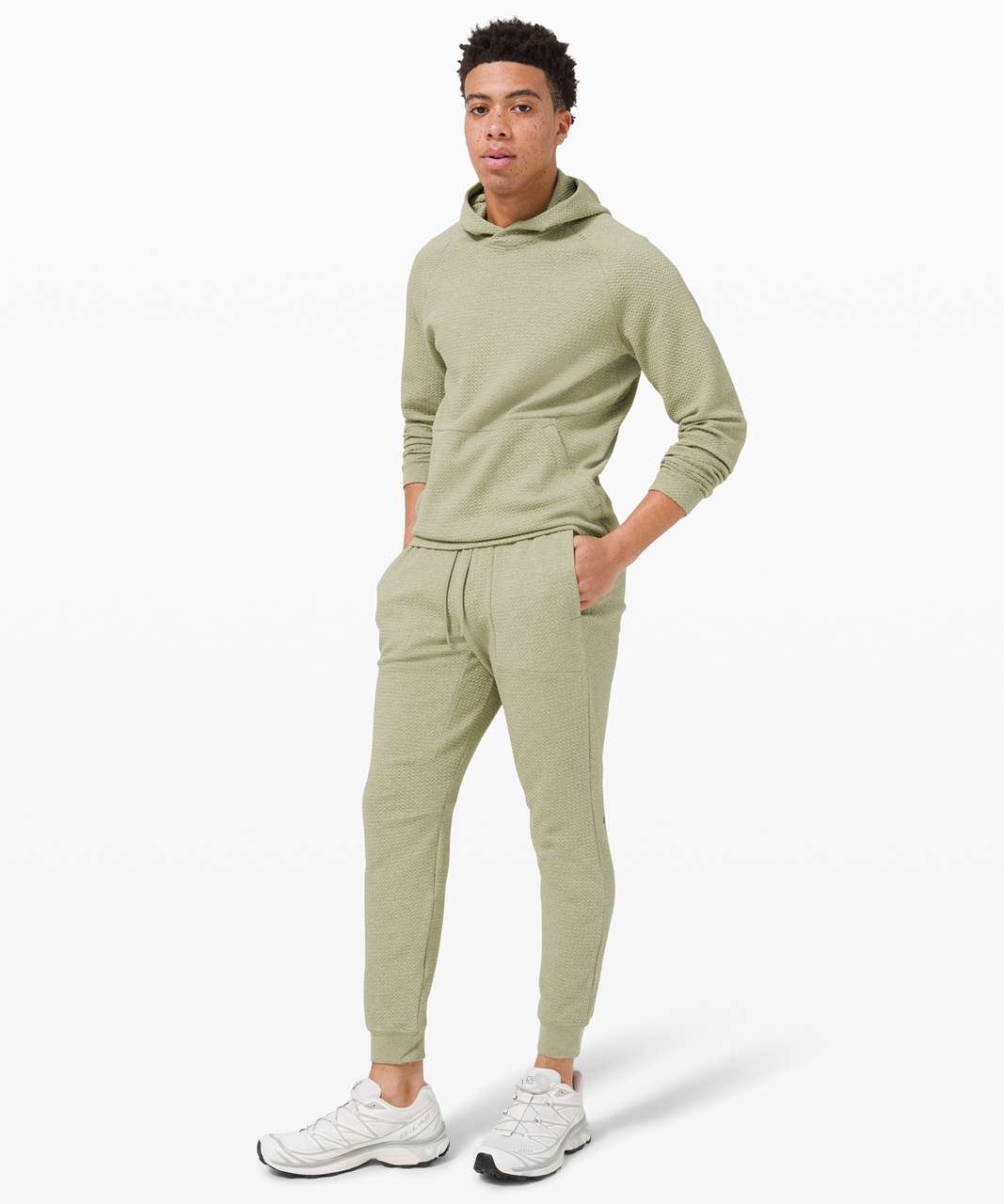 Lululemon At Ease Jogger 29 - Heathered Rainforest Green / Black - lulu  fanatics