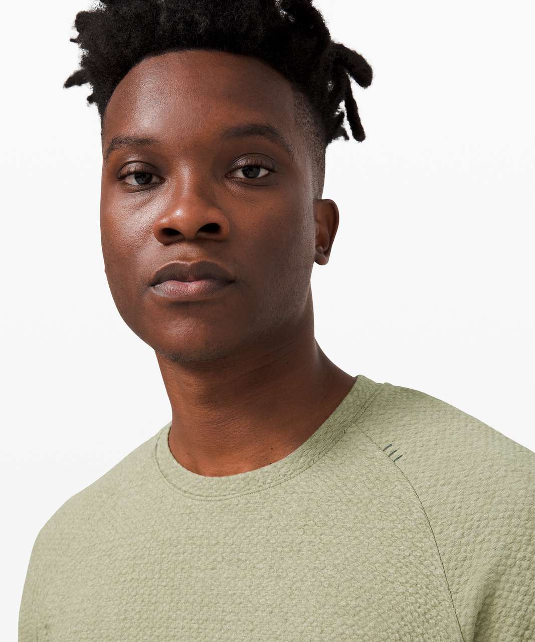 Lululemon At Ease Crew - Heathered Rosemary Green / Black