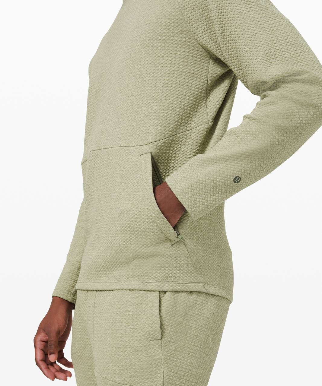 Lululemon At Ease Crew - Heathered Rosemary Green / Black - lulu fanatics