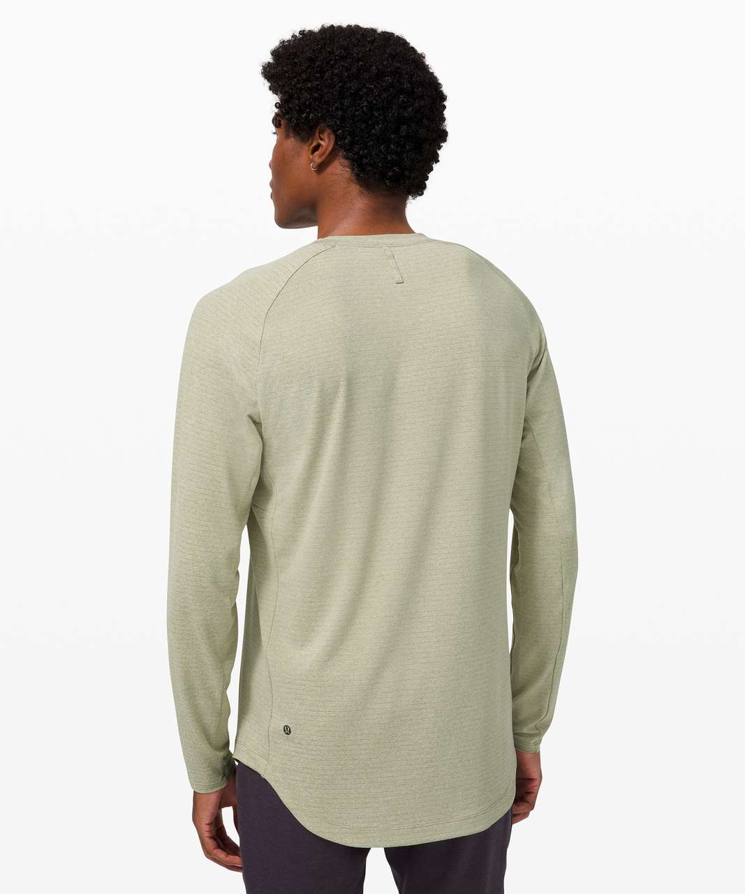 Fairway Green Marl Cotton Blend Long Sleeve Pullover