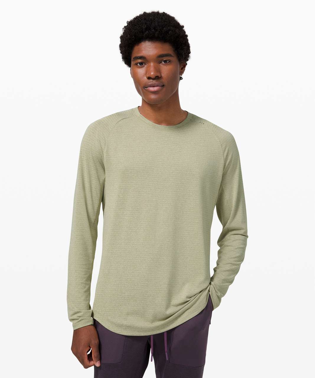 Fairway Green Marl Cotton Blend Long Sleeve Pullover