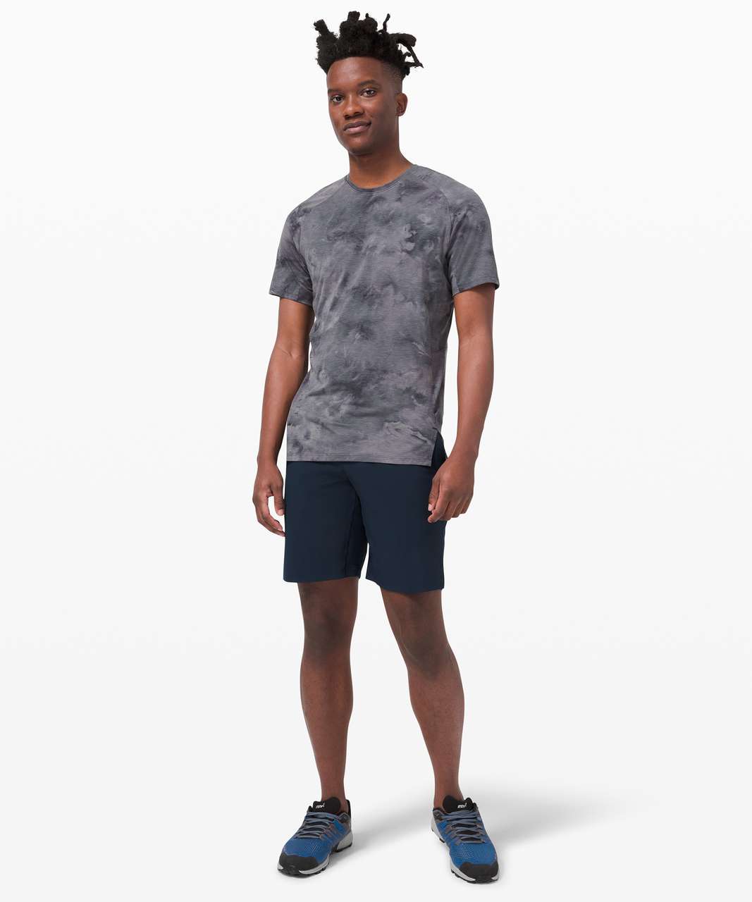 Lululemon Always Agile Short Sleeve - Diamond Dye Asphalt Grey Black