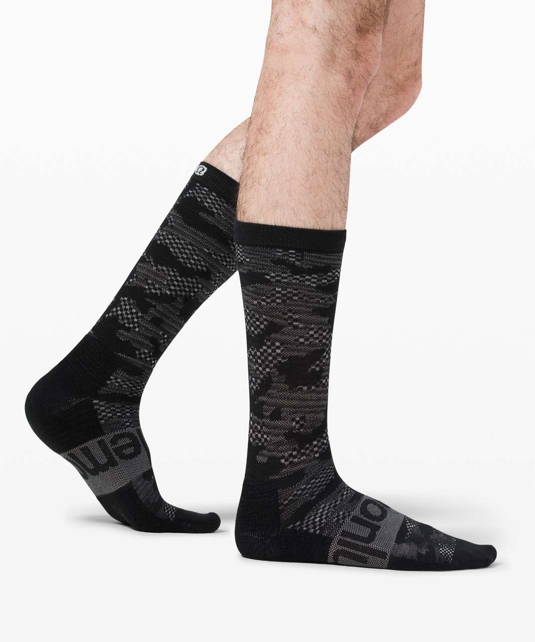 Lululemon Daily Stride Crew Sock *Camo - Black / Asphalt Grey / Vapor