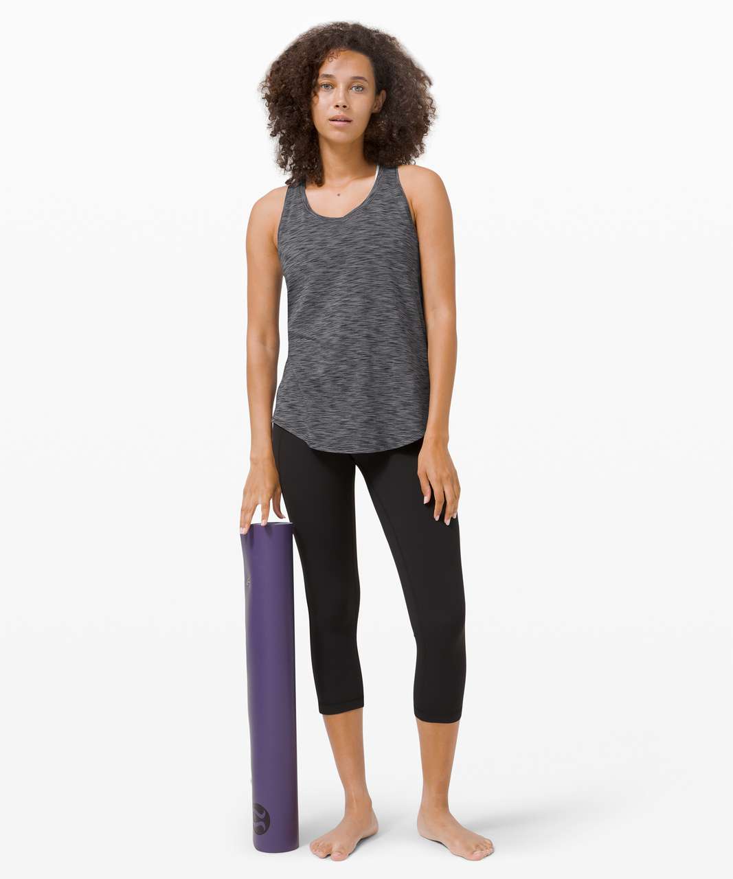 Lululemon Love Tank *Pleated - Space Dye Black / Dark Shadow