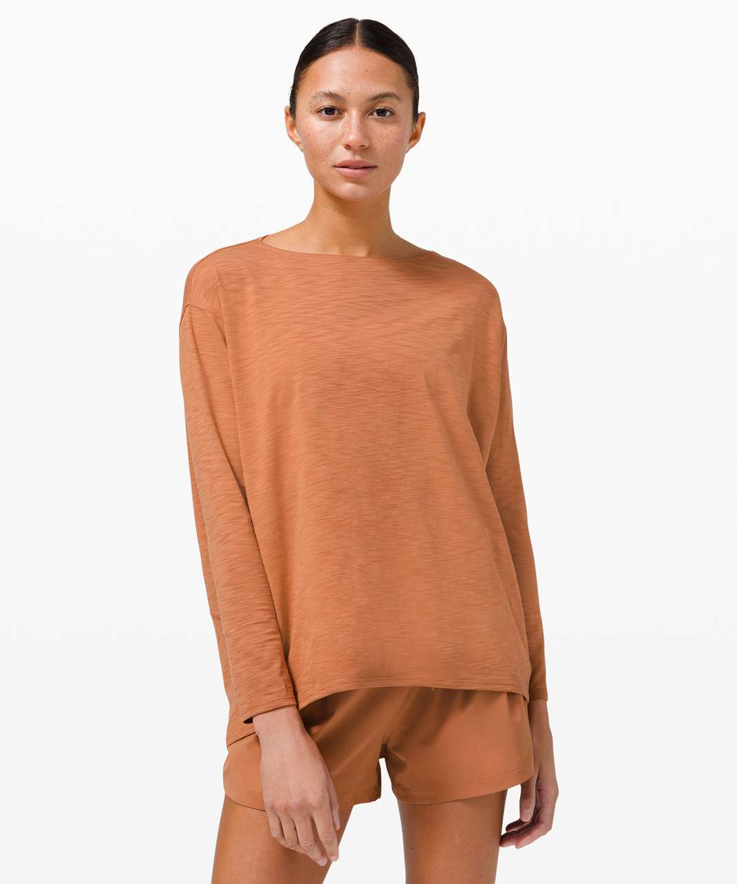 lululemon athletica, Tops, Lululemon Back In Action Long Sleeve Desert Sun