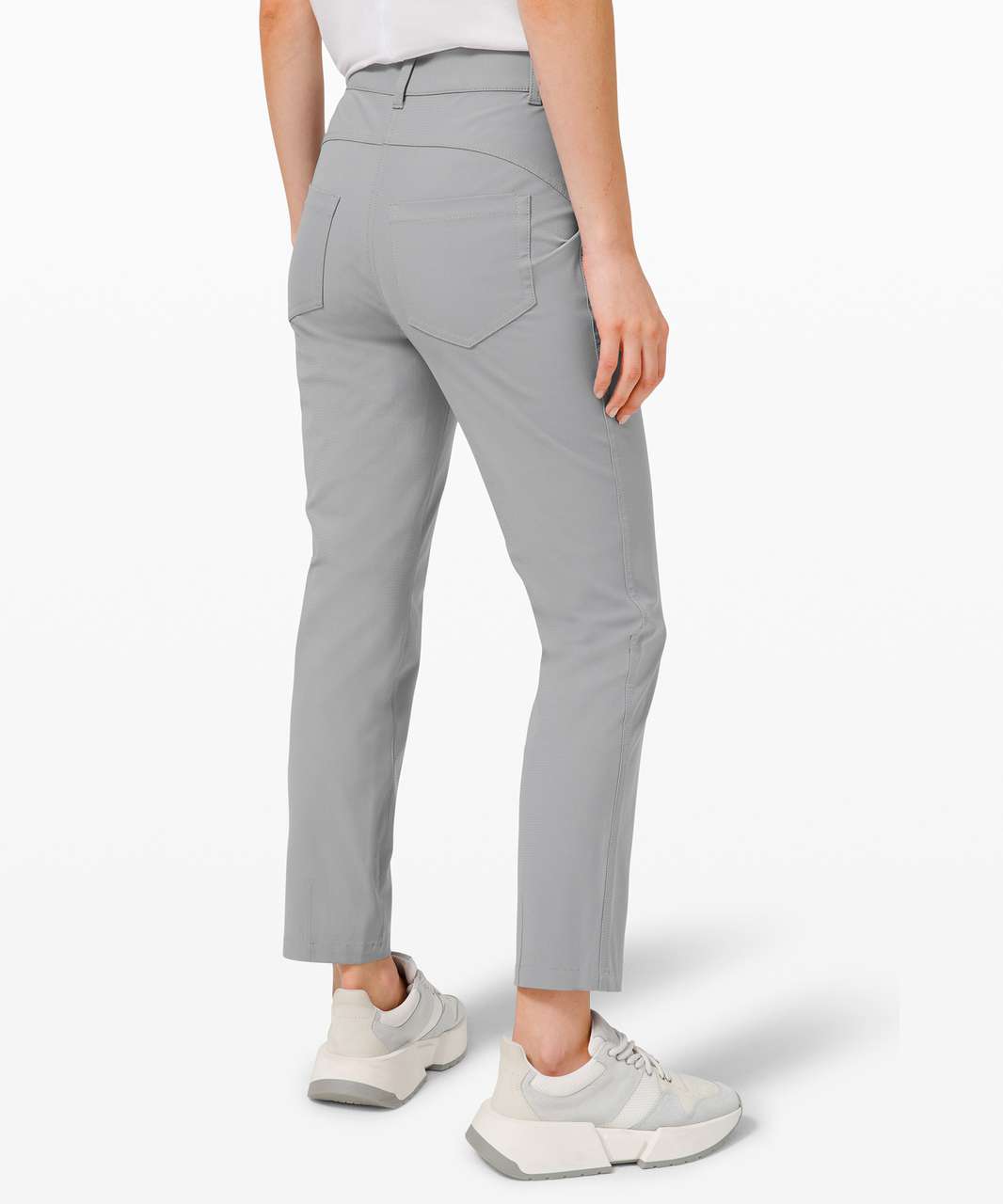 New work outfit! City sleek pants 7/8 in graphite grey (6) and new heights  sweater in grey sage (4) : r/lululemon