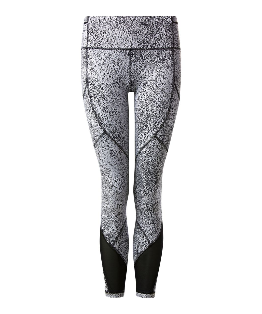 Lululemon Outrun Tight - Power Luxtreme Spray Jacquard White Black / Black