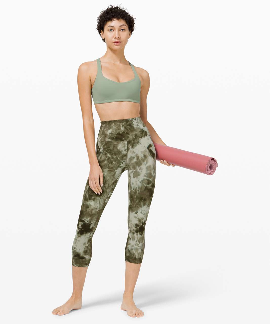 Lululemon Align Crop 21 *Diamond Dye - Diamond Dye Light Sage Army Green  Dark Olive - lulu fanatics