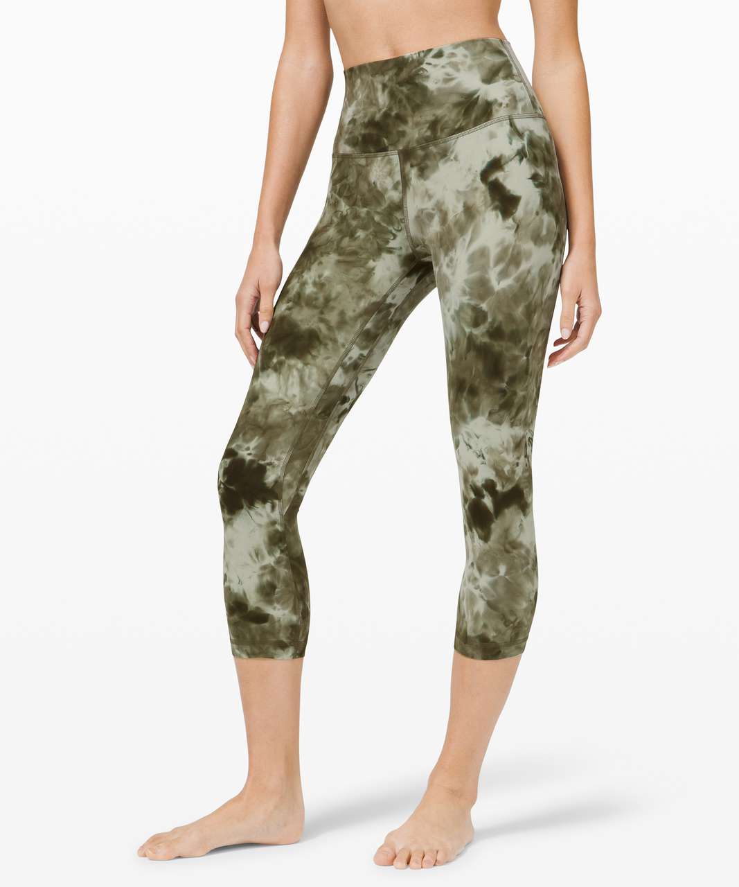 Lululemon Align Crop 21 *Diamond Dye - Diamond Dye Light Sage Army Green  Dark Olive - lulu fanatics