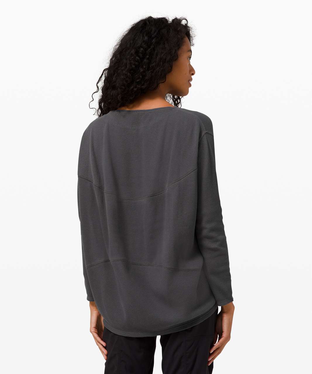 Lululemon Back In Action Long Sleeve *Waffle - Graphite Grey