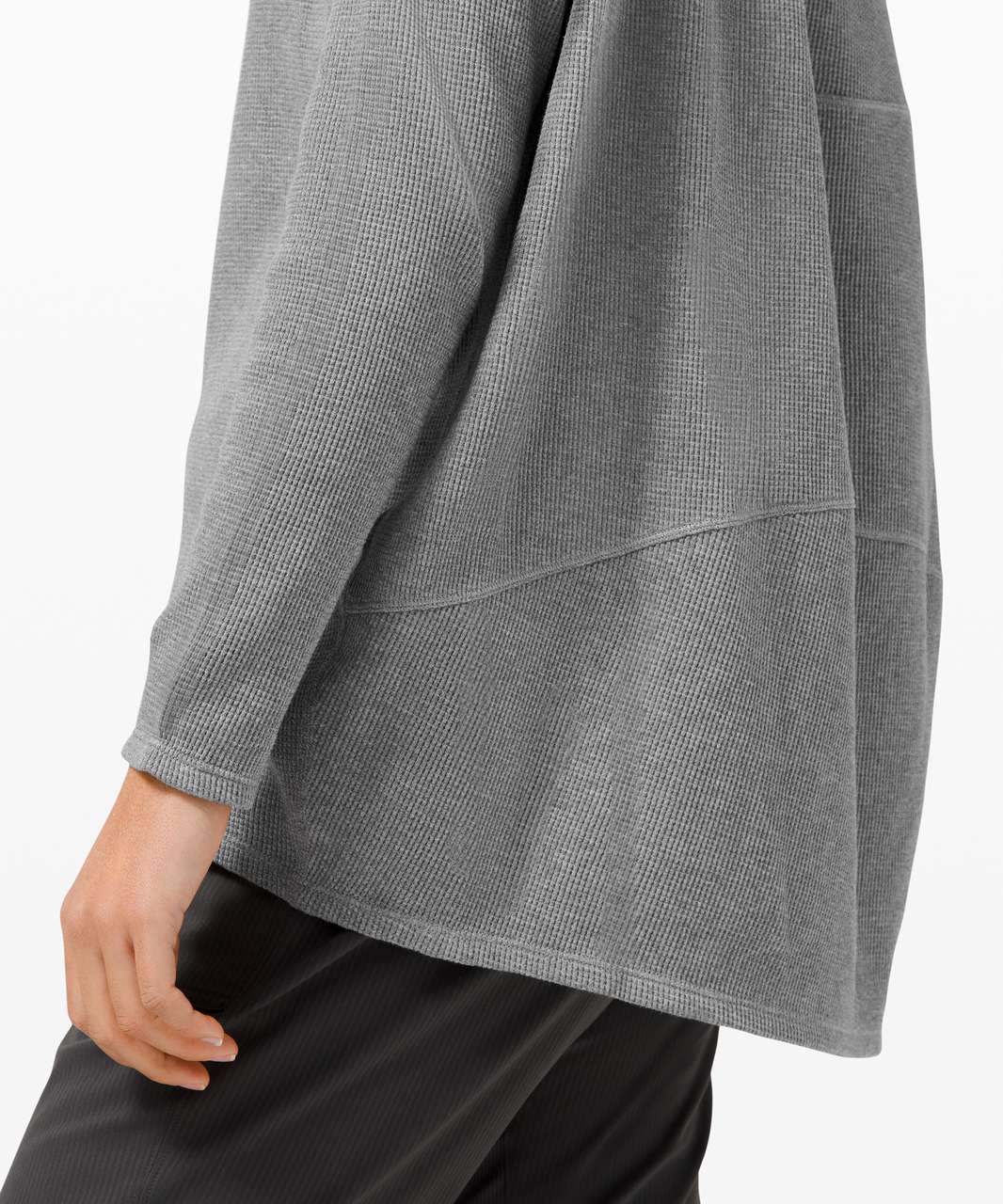 Lululemon Back In Action Long Sleeve *Waffle - Heathered Core Medium Grey -  lulu fanatics