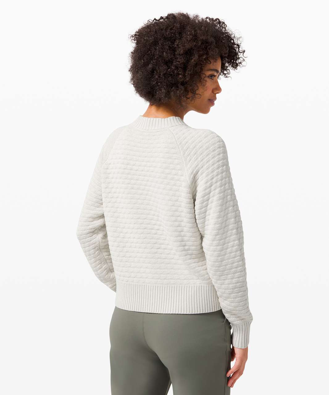 Lululemon Jacquard Multi-Texture Crew Neck Sweater - Heathered Vapor - lulu  fanatics