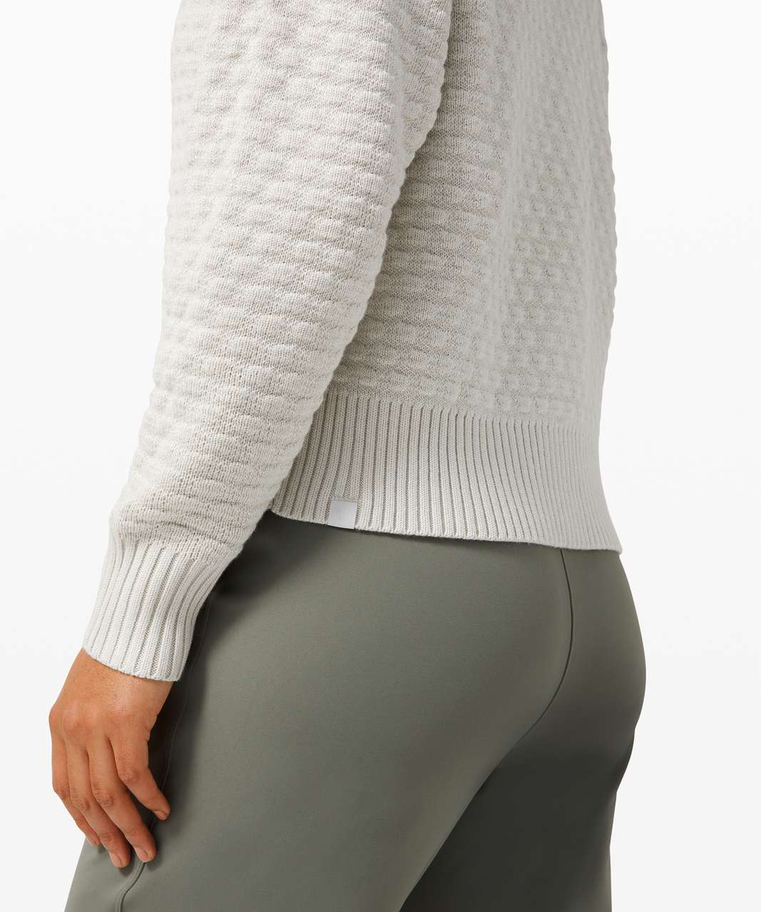 Lululemon Jacquard Multi-Texture Sweater Jacket - Heathered Vapor - lulu  fanatics