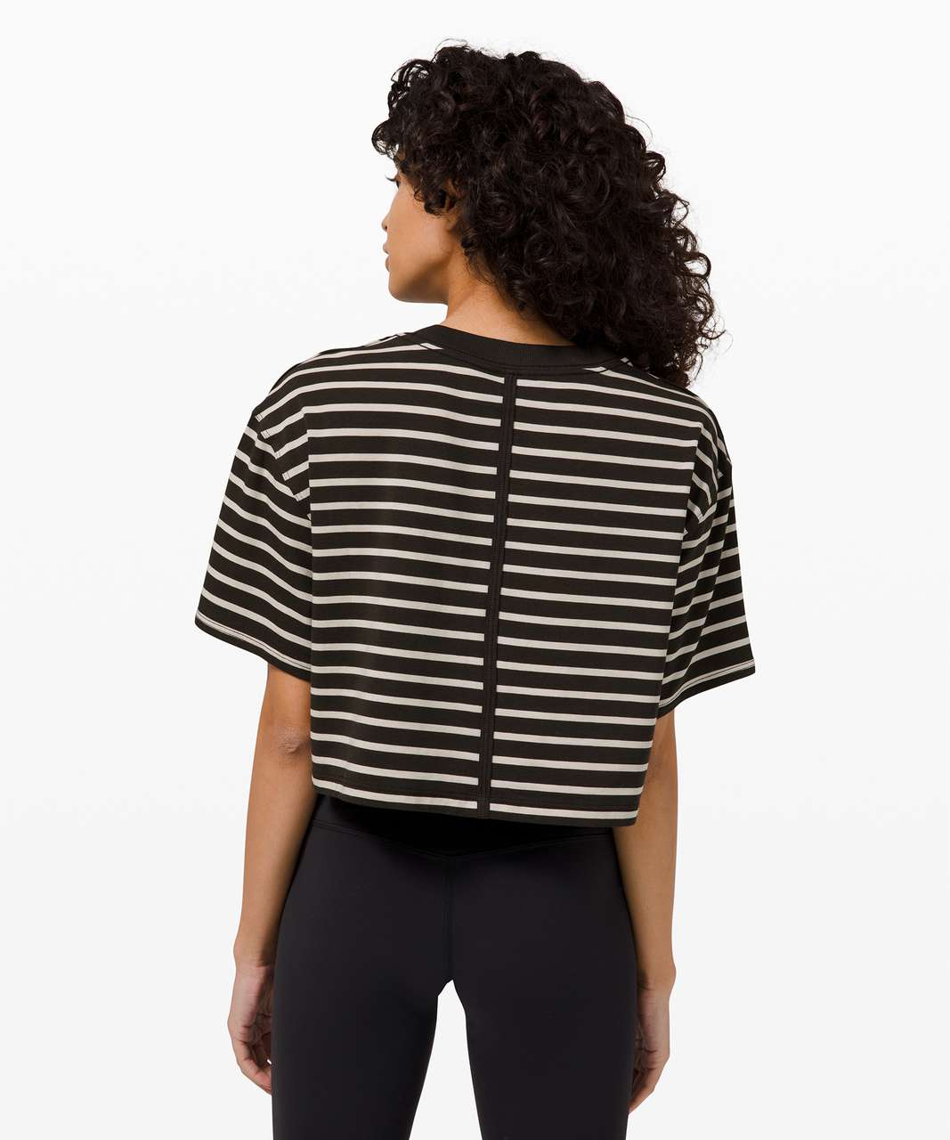 Lululemon All Yours Crop Tee - Yachtie Stripe Black Chrome