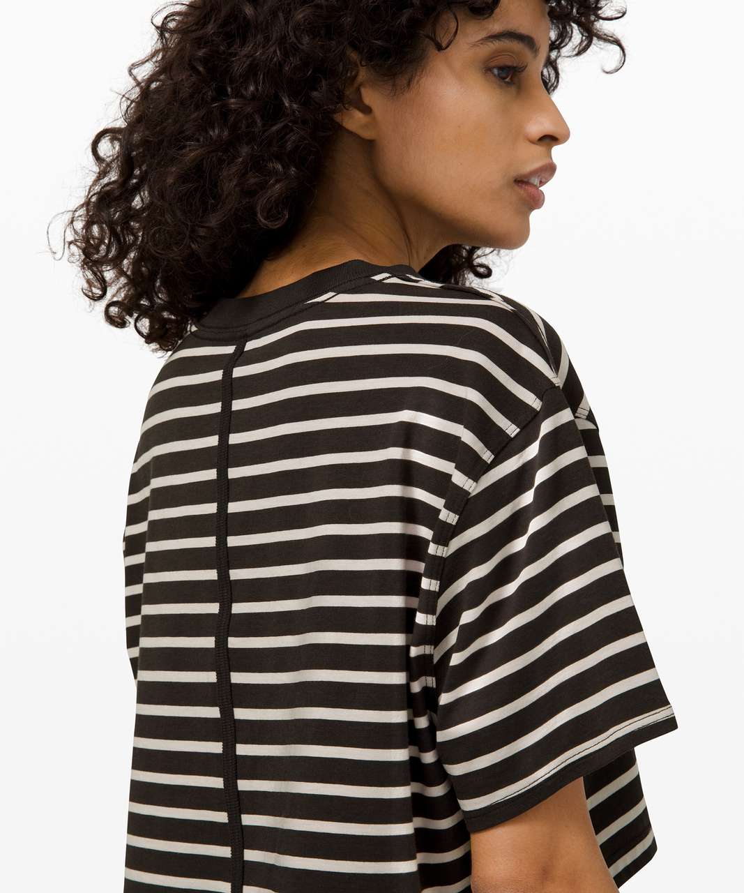 Lululemon All Yours Crop Tee - Yachtie Stripe Black Chrome