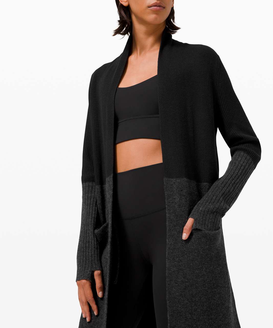 Lululemon Restful Intentions Sweater Wrap - Black / Heathered Core Black