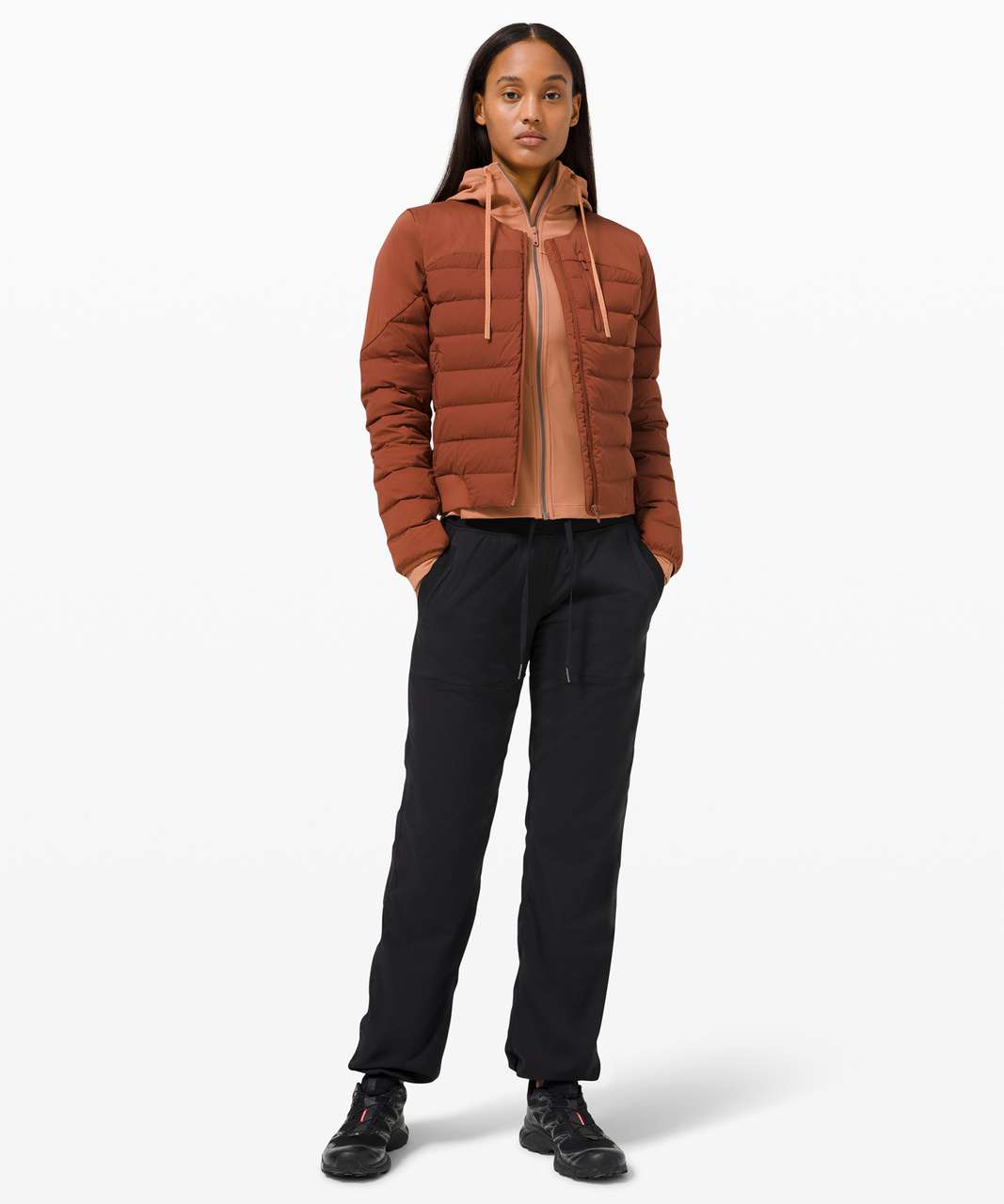 Lululemon Navigation Stretch Down Bomber - Dark Terracotta