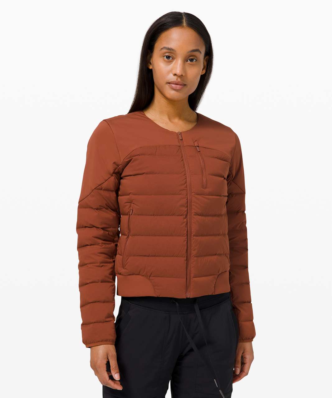 Lululemon Navigation Stretch Down Bomber - Dark Terracotta - lulu