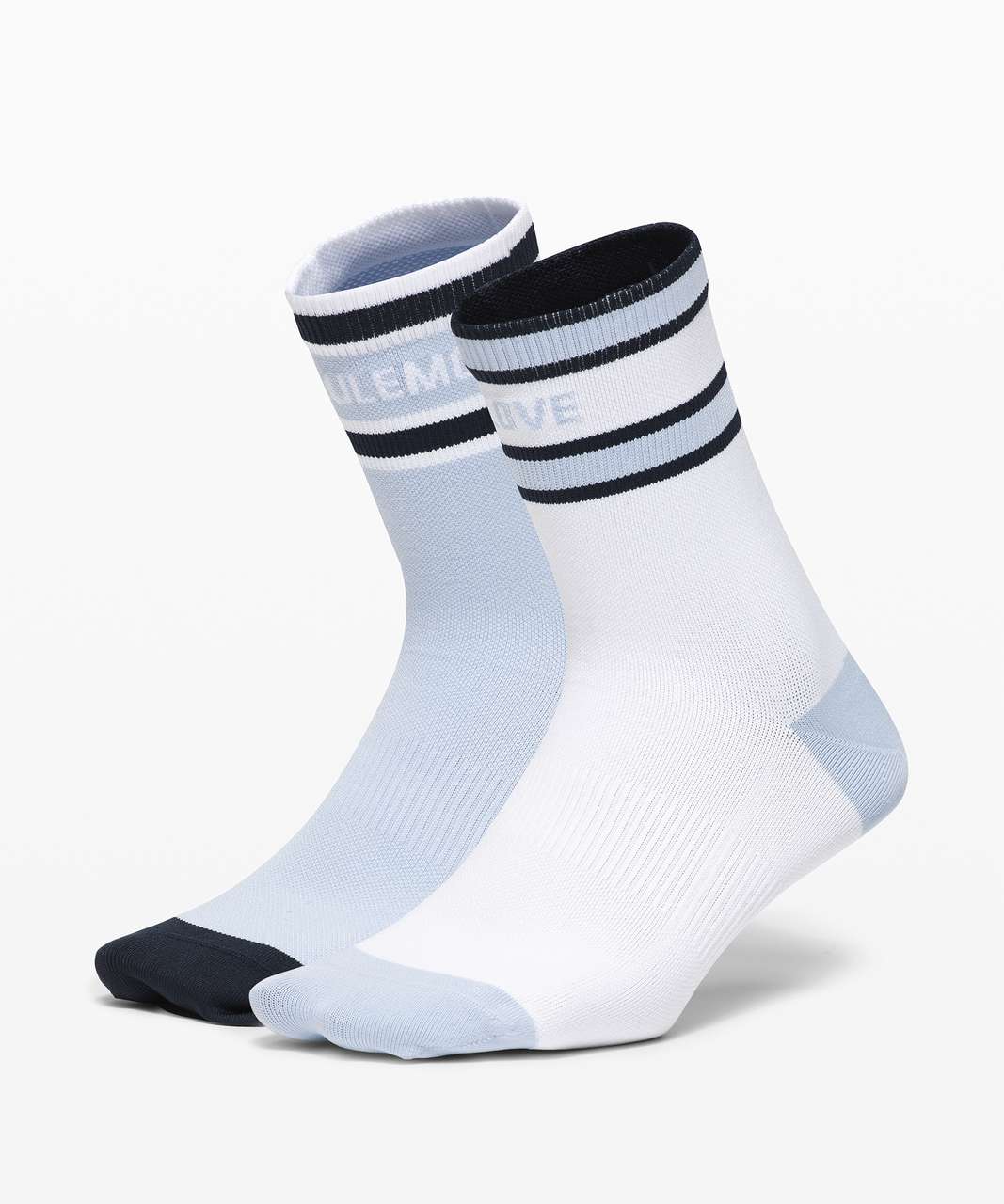 Lululemon Tale To Tell Quarter Sock *2 Pack - White / Blue Linen / True ...