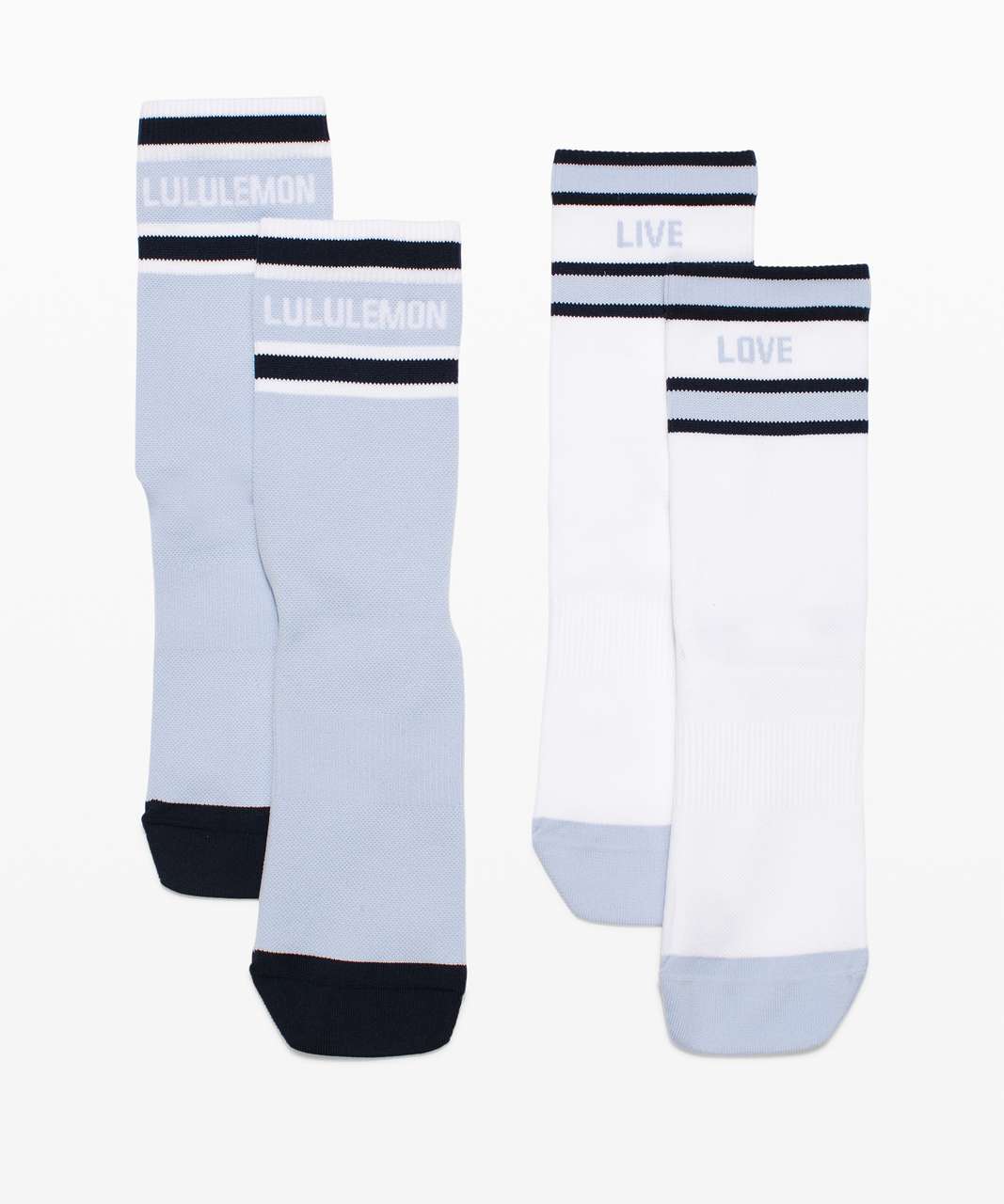 Lululemon Tale To Tell Quarter Sock *2 Pack - White / Blue Linen / True Navy