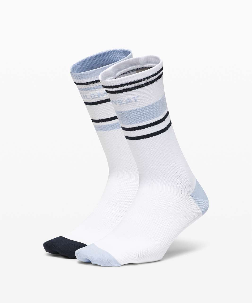 Lululemon Tale To Tell Crew Sock *2 Pack - White / Blue Linen / True Navy