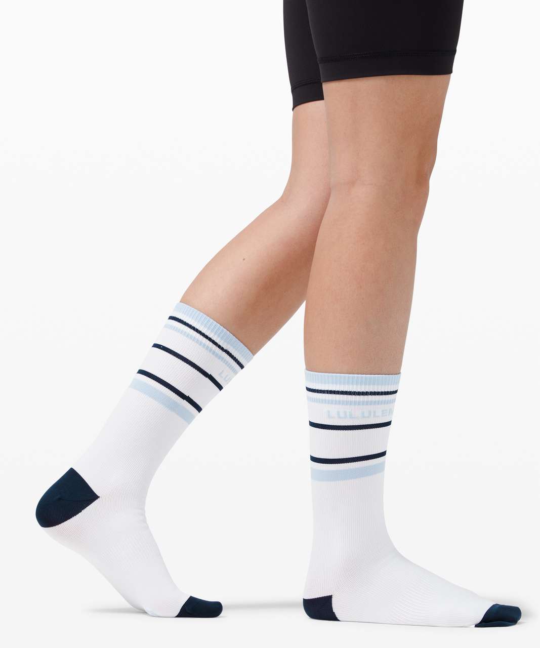 Lululemon Tale To Tell Crew Sock *2 Pack - White / Blue Linen / True Navy