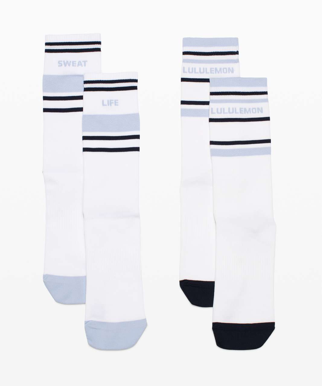 Lululemon Tale To Tell Crew Sock *2 Pack - White / Blue Linen / True Navy