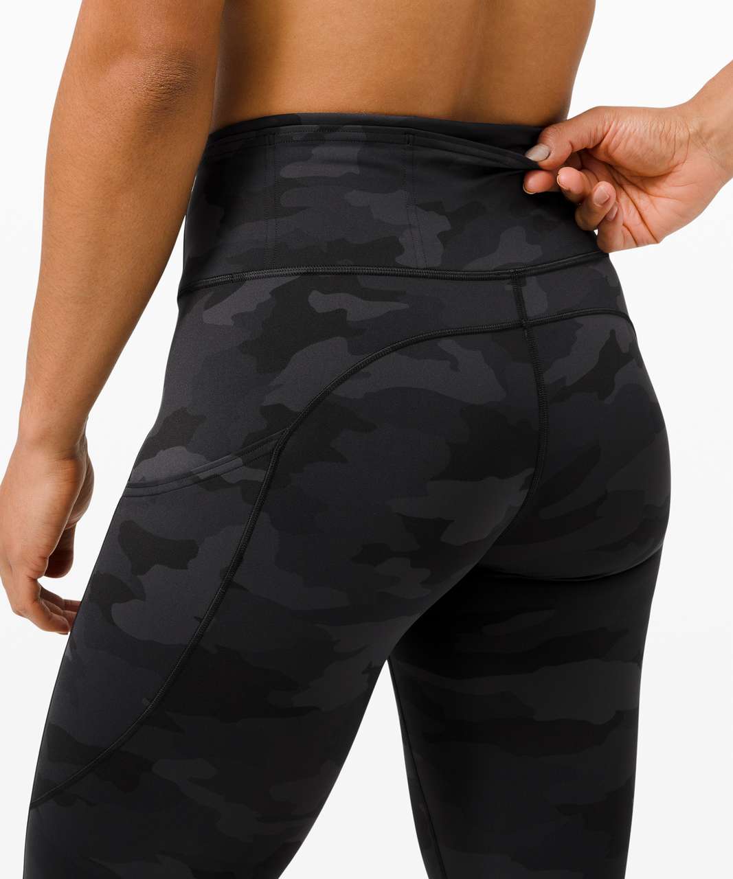 Lululemon Fast and Free High-Rise Crop 23 *Non-Reflective - Heritage 365  Camo Deep Coal Multi - lulu fanatics