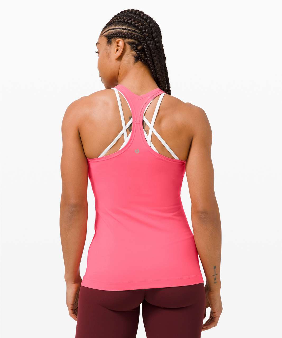 Lululemon Pink cross back nulu yoga Lulu tank Size 6 - $41 - From