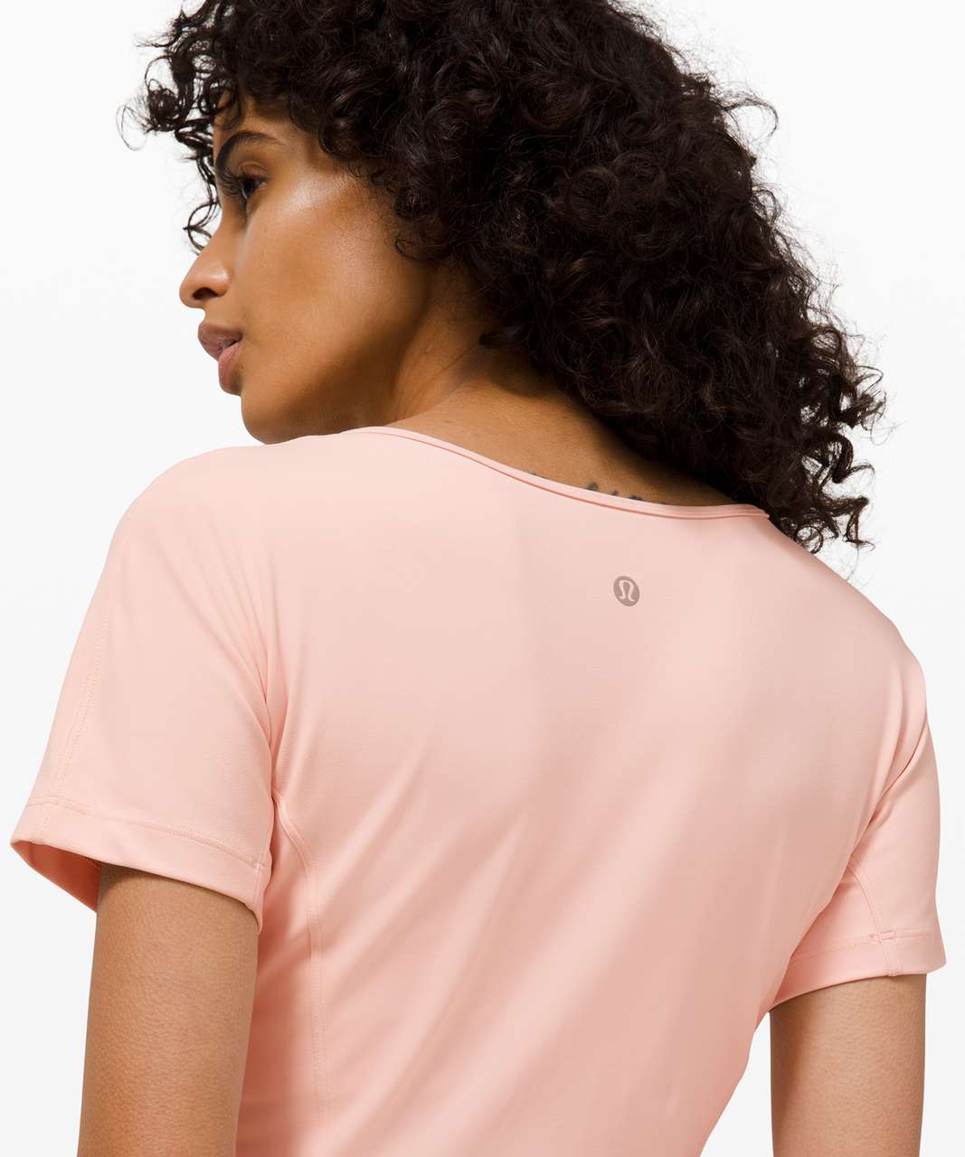 Lululemon Nulu Cropped Slim Yoga Short Sleeve - Pink Mist - lulu fanatics